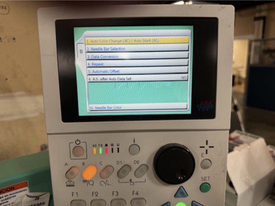 Embroidery machine settings